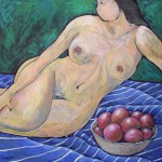 Nude with fruit
